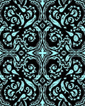 Ornate Light Blue Floral Pattern Rug