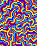Bright 3 Color Swirl Abstract Pattern Rug
