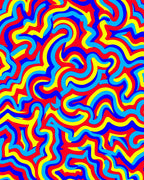 Bright 3 Color Swirl Abstract Pattern Rug