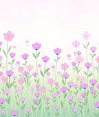 Pink Flower Garden Pattern Design Rug