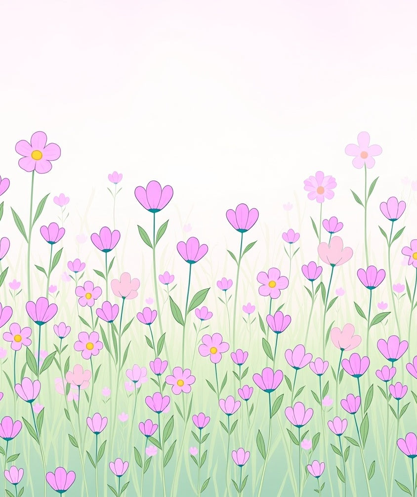 Pink Flower Garden Pattern Design Rug