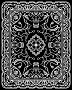 Ornate Scrollwork Geometric Pattern Rug