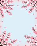 Pink Cherry Blossom Branch Design Rug
