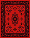 Crimson Regal Flourish Pattern Rug