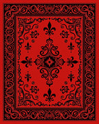 Crimson Regal Flourish Pattern Rug