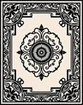 Elegant Black Cream Medallion Rug