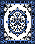 Azure Black Medallion Border Rug