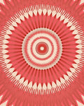 Radiant Coral Sunburst Pattern Rug