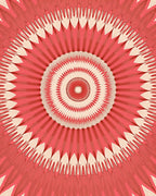 Radiant Coral Sunburst Pattern Rug