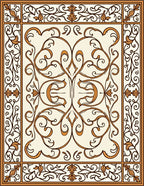 Elegant Floral Scrollwork Pattern Rug