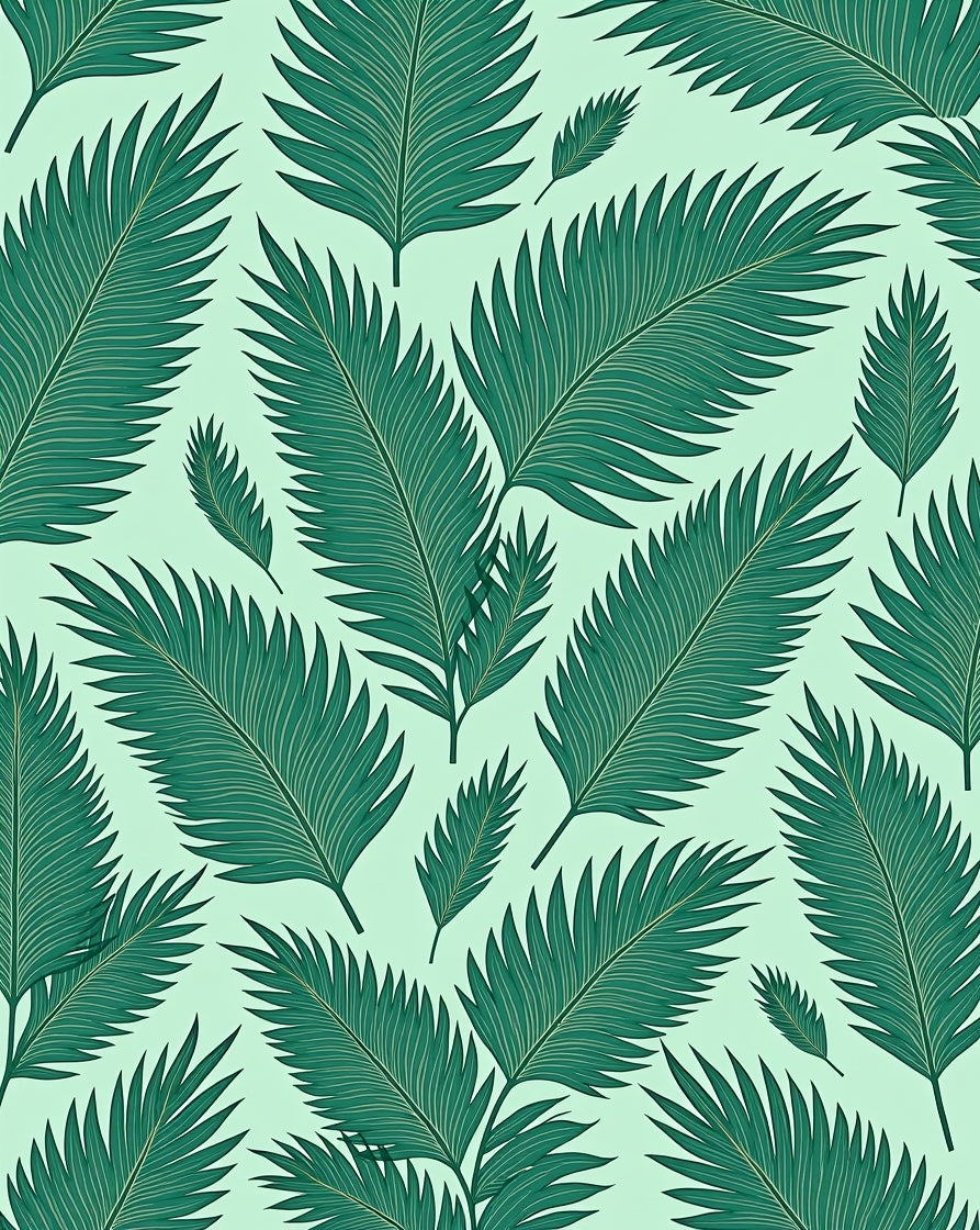 Tropical Palm Leaf Pattern Design Rug