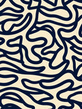 Abstract Navy Swirls Pattern Rug
