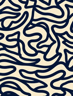 Abstract Navy Swirls Pattern Rug