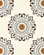 Circular Paisley Motif Pattern Rug