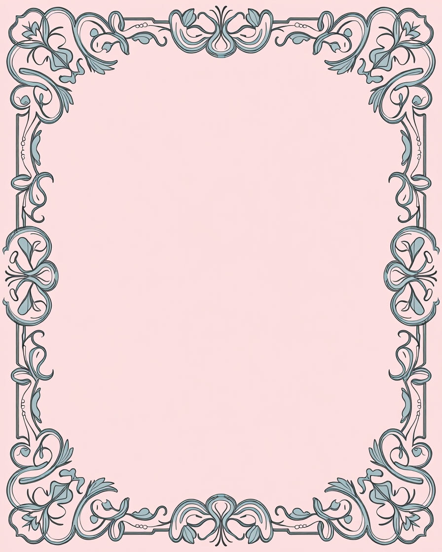 Art Nouveau Floral Scroll Pattern Rug