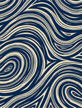 Abstract Swirl Blue Cream Pattern Rug