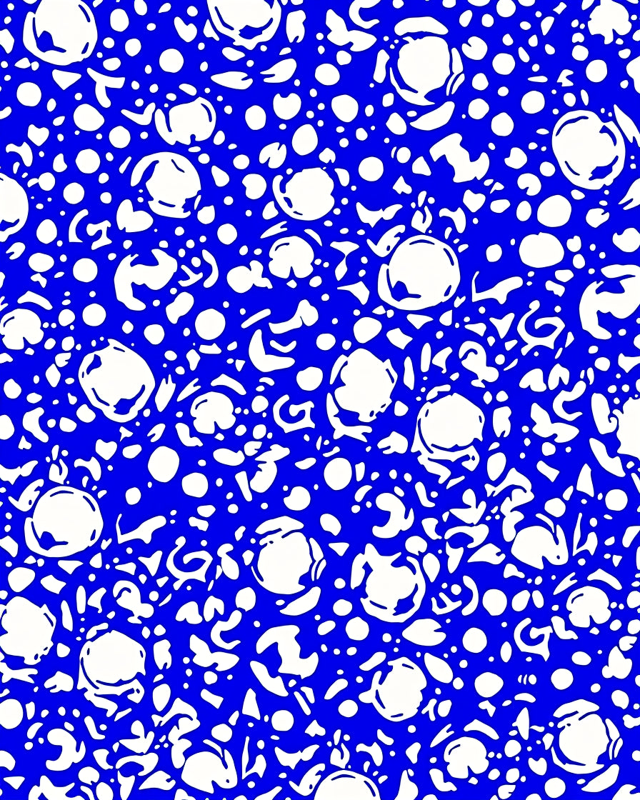 Abstract Blue Bubble Pattern Rug