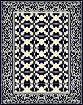 Classic Interlocking Tile Border Pattern Rug