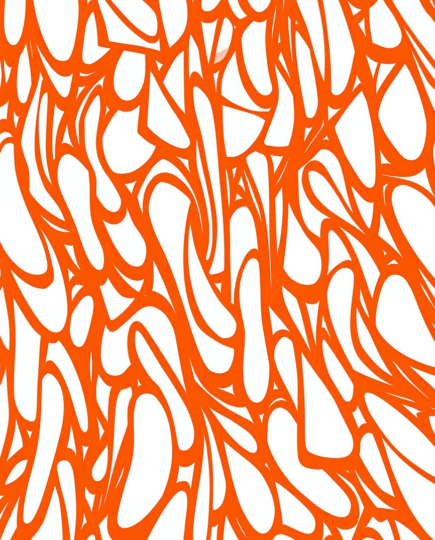 Abstract Orange Swirl Pattern Rug
