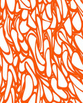 Abstract Orange Swirl Pattern Rug