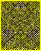 Bright Yellow Maze Patterned Rug