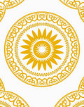 Golden Yellow Sunburst Mandala Pattern Rug
