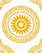 Golden Yellow Sunburst Mandala Pattern Rug