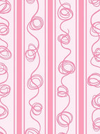 Pink Striped Swirl Pattern Rug