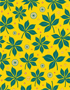 Bold Palm Leaf Pattern Rug