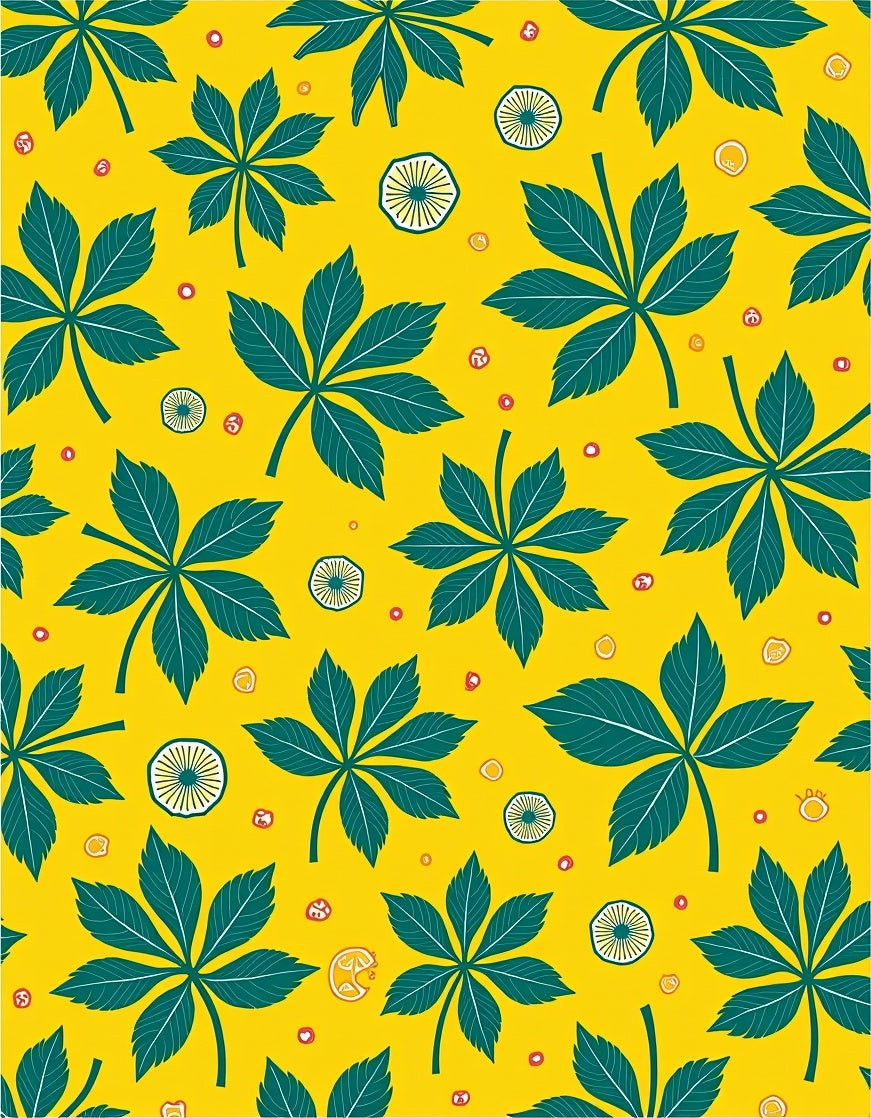 Bold Palm Leaf Pattern Rug