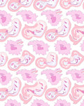 Whimsical Pink Abstract Soft Shapes Rug