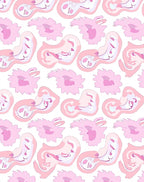 Whimsical Pink Abstract Soft Shapes Rug