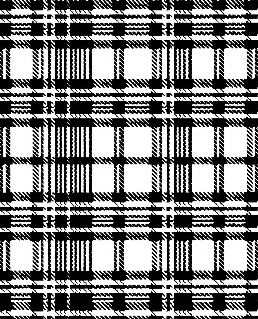 Classic Black White Plaid Pattern Design Rug