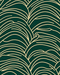 Organic Flowing Gold Line Pattern Rug