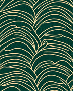 Organic Flowing Gold Line Pattern Rug