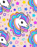 Playful Unicorn Rainbow Stars Pattern Rug