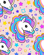 Playful Unicorn Rainbow Stars Pattern Rug