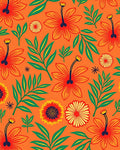 Vibrant Tropical Floral Pattern Rug