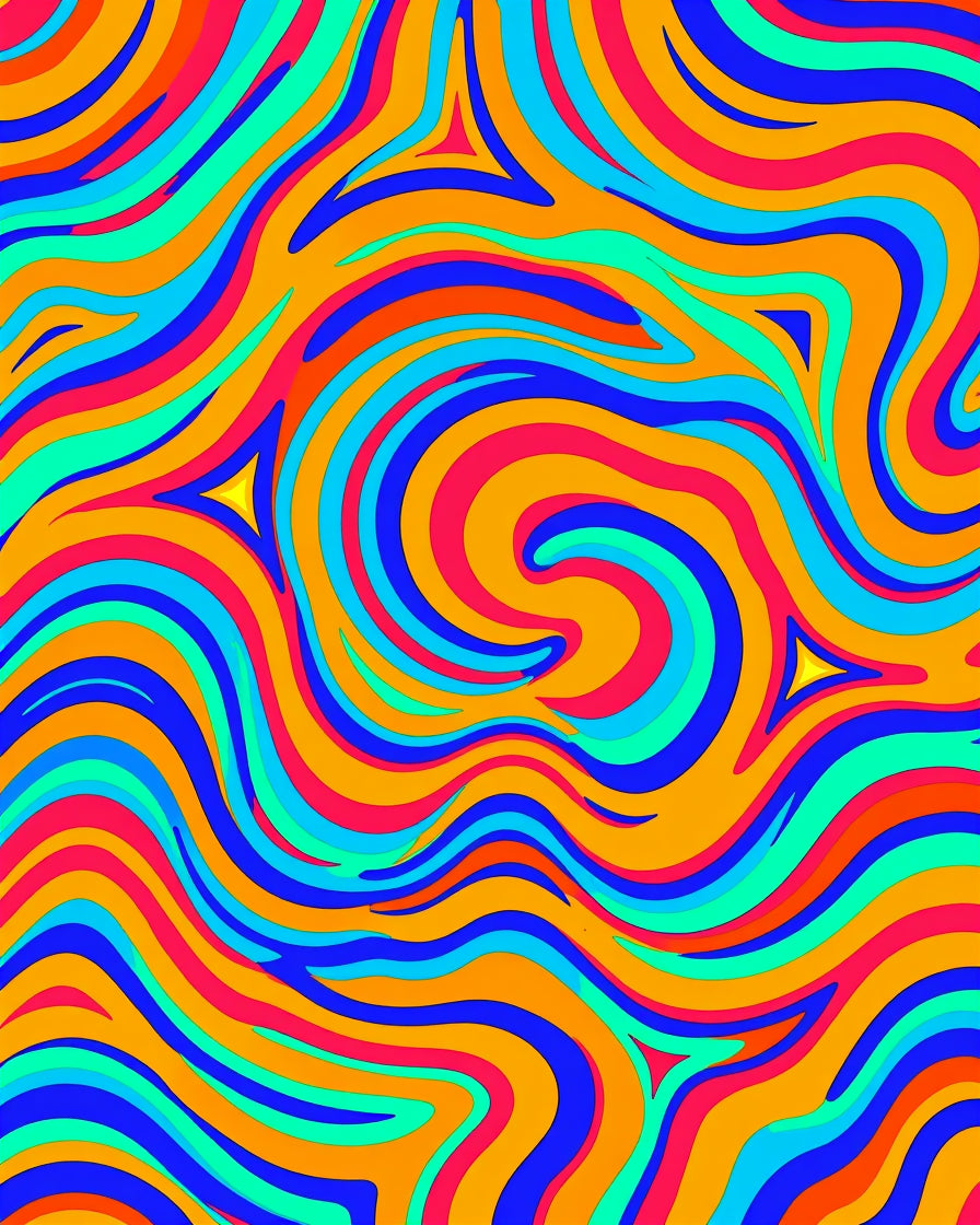 Vibrant Swirls Abstract Colorful Rug