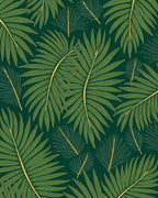 Green Tropical Leaf Pattern Design Rug