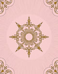 Elegant Gold Sunburst Ornament Rug