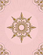 Elegant Gold Sunburst Ornament Rug