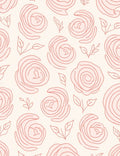 Delicate Rose Blooms Line Art Rug