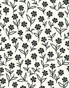 Simple Floral Botanical Line Art Rug
