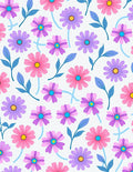 Charming Pink Purple Daisy Pattern Rug