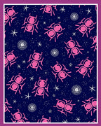 Pink Insect Cosmic Midnight Stars Rug