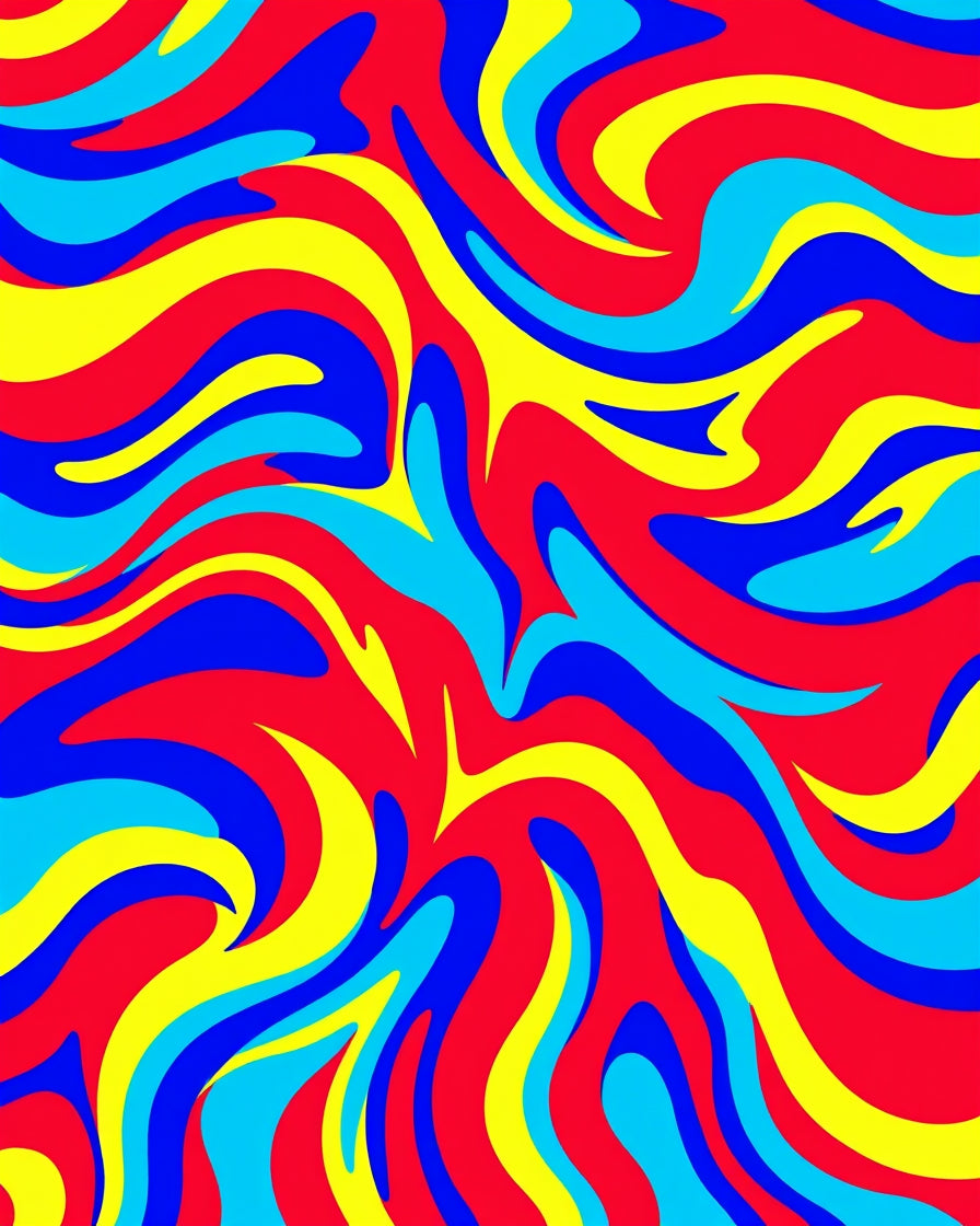 Vibrant Swirling Funky Pattern Rug