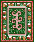 Winter Village Red White Green Holiday Rug