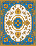 Royal Blue Geometric Floral Medallion Design Rug