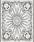 Symmetrical Floral Art Nouveau Style Rug